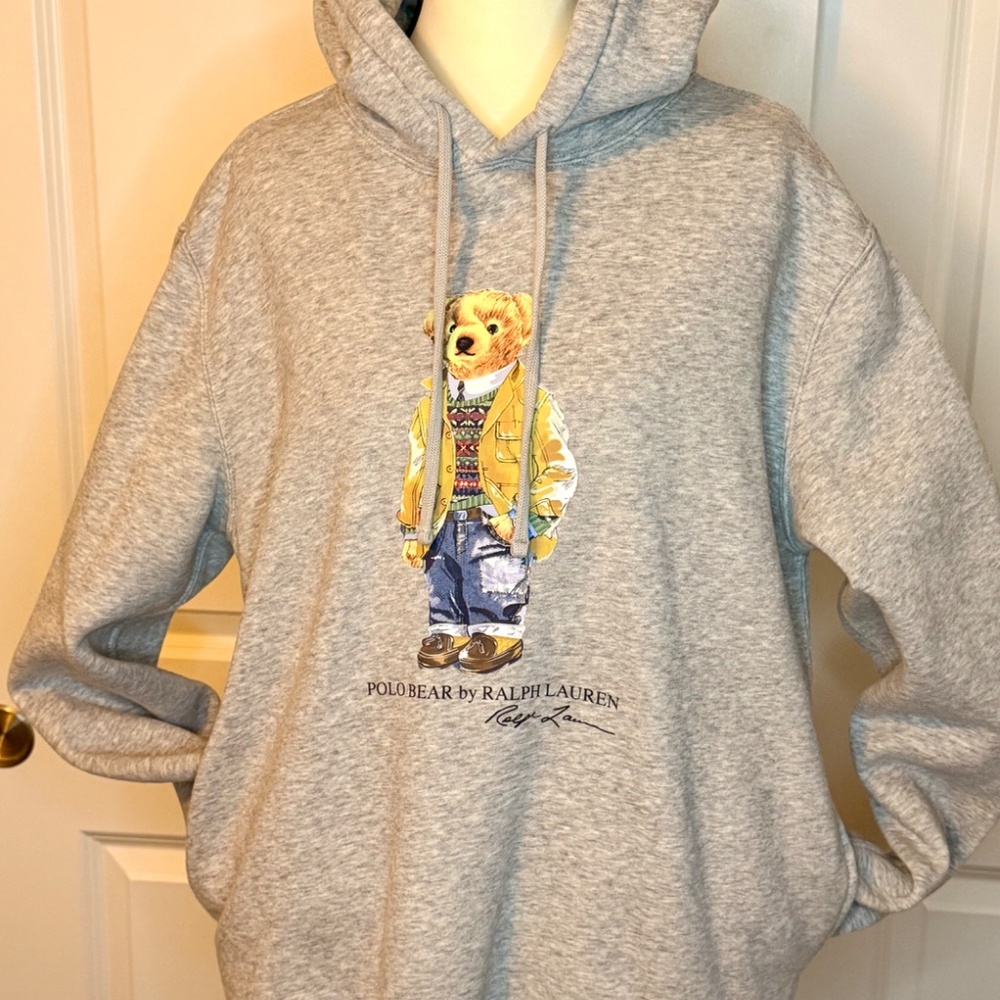 Polo Ralph  Lauren Bear Hoodie Men’s size Medium - Picture 3 of 7